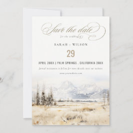 Jackson Hole Wyoming Watercolor Landscape Wedding Spara Datumet