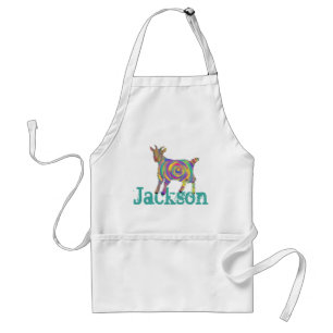 Jackson Lägg till Namn Rainbow Spiral goat Animal Förkläde