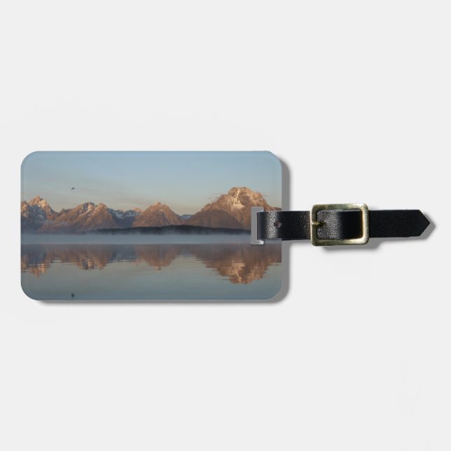 Jackson Lake Damms reflektion i Grand Teton Park Bagagebricka (Horisontell Framsida)