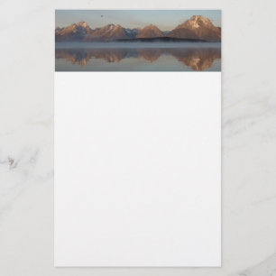 Jackson Lake Damms reflektion i Grand Teton Park Brevpapper
