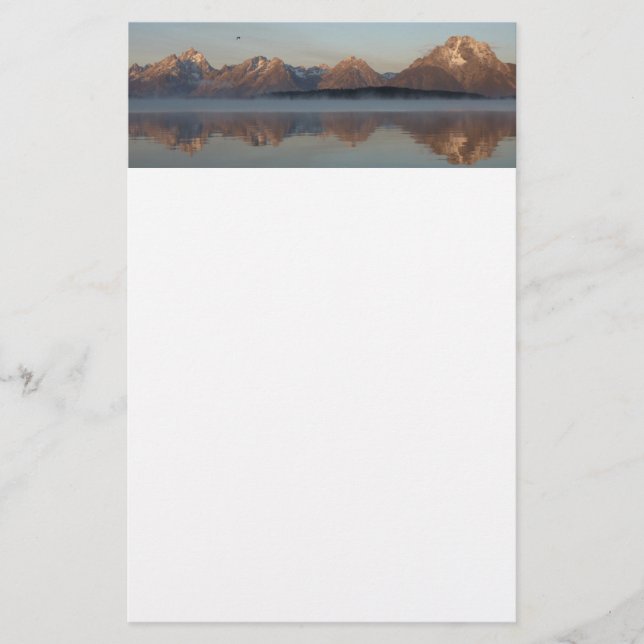 Jackson Lake Damms reflektion i Grand Teton Park Brevpapper (Framsida)