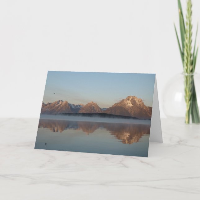 Jackson Lake Damms reflektion i Grand Teton Park Kort (Framsida)