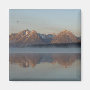Jackson Lake Damms reflektion i Grand Teton Park Magnet