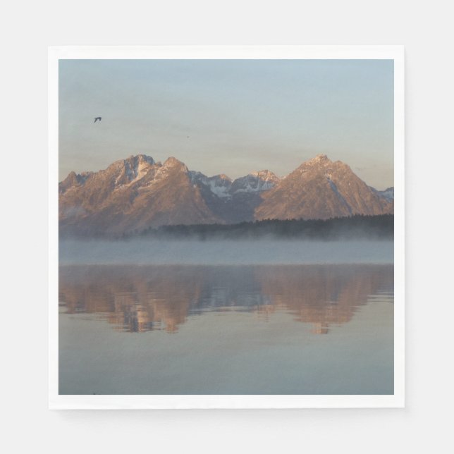 Jackson Lake Damms reflektion i Grand Teton Park Pappersservett (Framsidan)