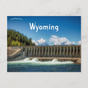 Jackson Lake och damm Wyoming USA vykort