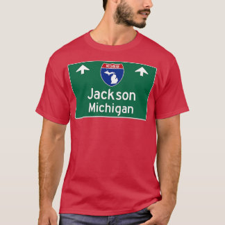 Jackson Michigan Highway Guide Sign T Shirt