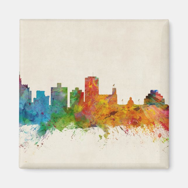 Jackson Mississippi Skyline Magnet (Framsidan)