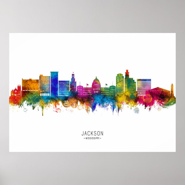 Jackson Mississippi Skyline Poster (Framsidan)