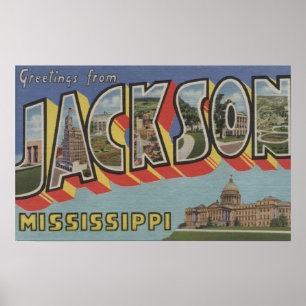 Jackson Mississippi - stora brevplatser Poster
