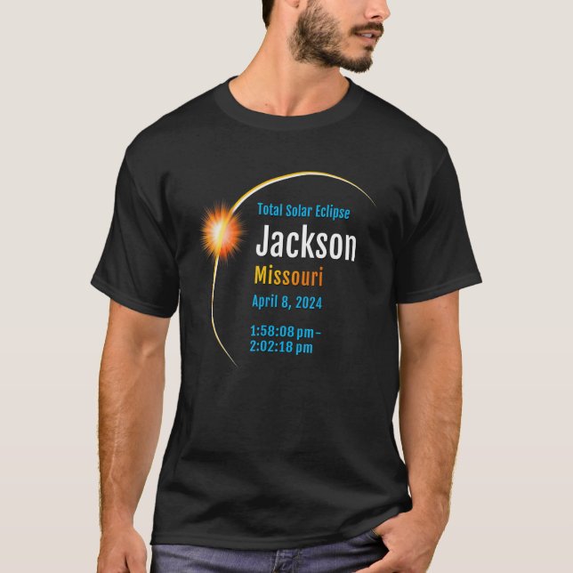 Jackson Missouri Total Solar Eclipse 2024 1 T Shirt (Framsida)