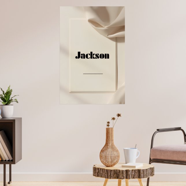 Jackson Modern Name Poster – Clean Minimal Typogra (Vardagsrum 3)