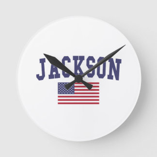 Jackson MS US Flagga Rund Klocka