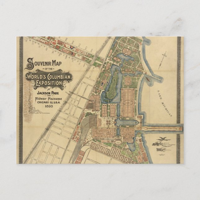 Jackson Park & Midway Plaisance, Chicago, Illinois Vykort (Framsida)