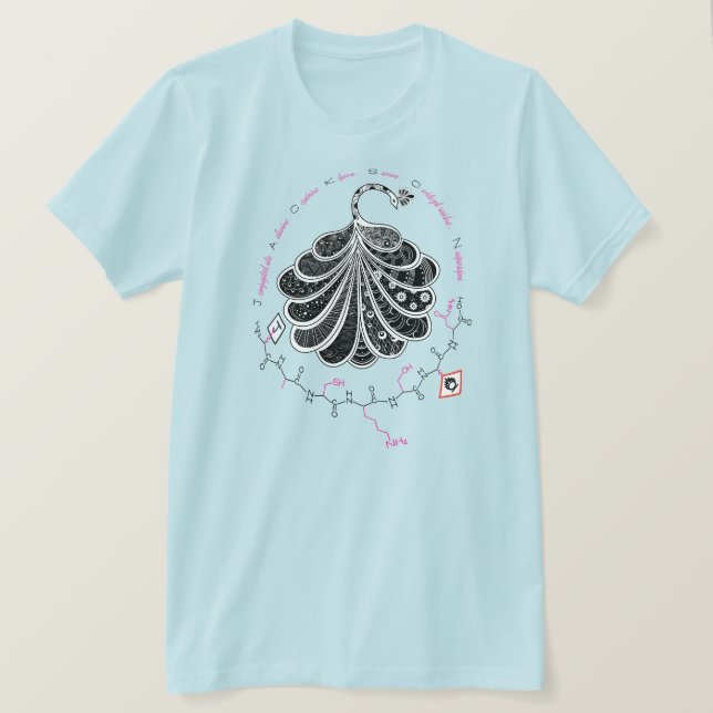 JACKSON-peptid, påfågel med egen text, ljus T Shirt (Design framsida)