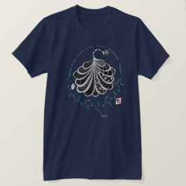 JACKSON peptid, påfågel med egen text, mörk T Shirt
