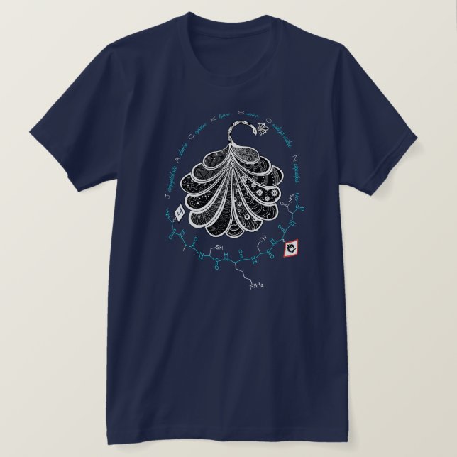JACKSON peptid, påfågel med egen text, mörk T Shirt (Design framsida)