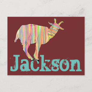 Jackson Randig Get Färgstark Rolig Djurkonst Vykort