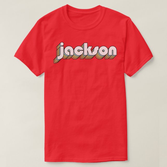 Jackson Retro Rainbow Typography Faded Stil 2 T Shirt (Design framsida)