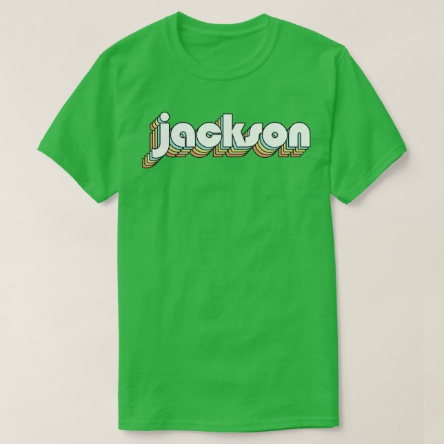 Jackson Retro Rainbow Typography Faded Stil T Shirt (Design framsida)