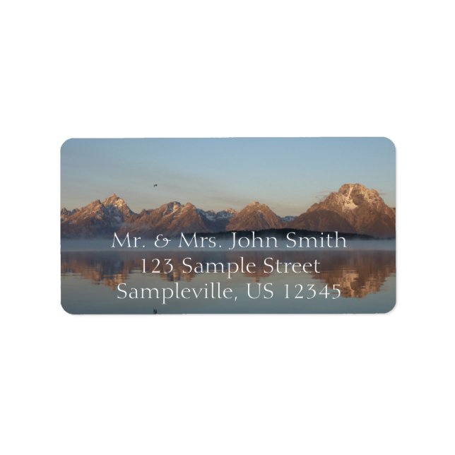 Jackson Sjö Dam Reflection in Grand Teton Park Adressetikett (Framsidan)