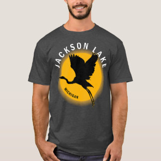 Jackson Sjö i Michigan Heron Sunrise T Shirt