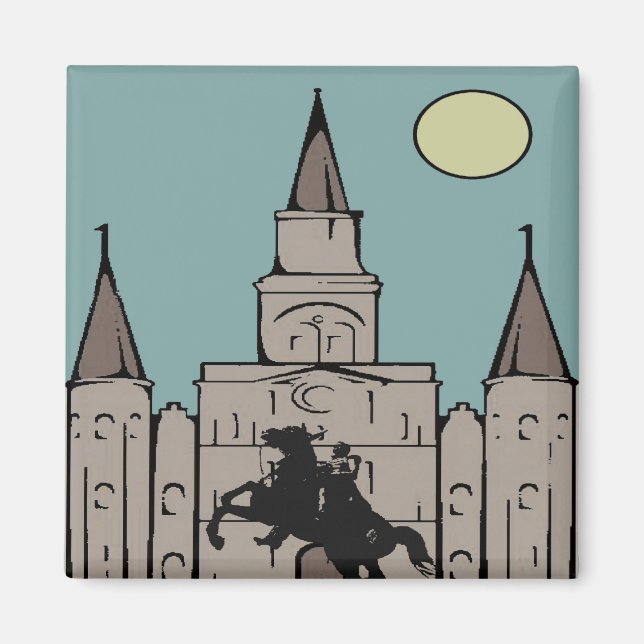 Jackson Square Fransk Quarter Poster Magnet (Framsidan)