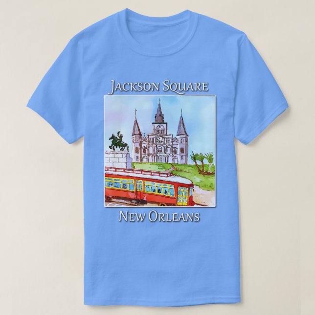 Jackson Square i New Orleans med berömden stre T Shirt (Design framsida)