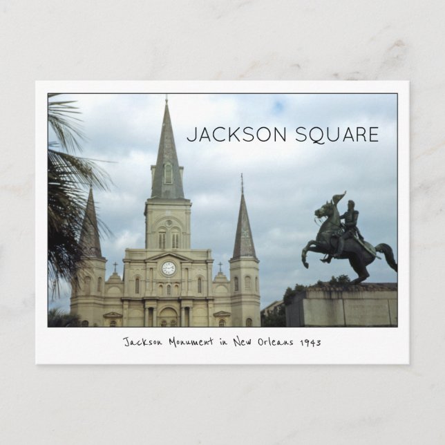 Jackson Square New Orleans 1943 Vykort (Framsida)