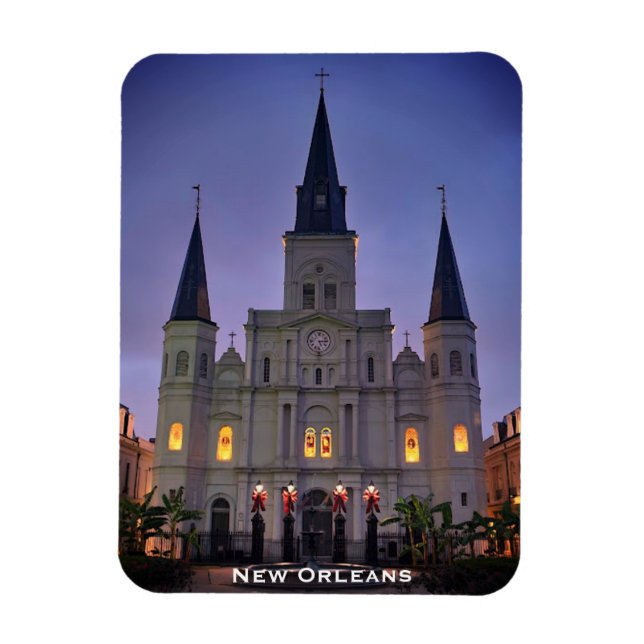 Jackson Square, New Orleans, LA Cathedral Basilica Magnet (Vertikal)