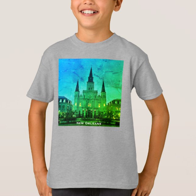 Jackson Square, New Orleans, LA Cathedral Basilica T Shirt (Framsida)