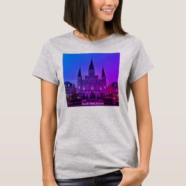 Jackson Square, New Orleans, LA-katedral T Shirt (Framsida)