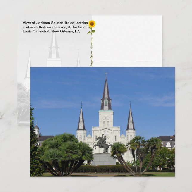 Jackson Square, New Orleans, LA Vykort (Fram/baksida)