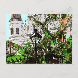Jackson Square New Orleans Lamp Post Vykort