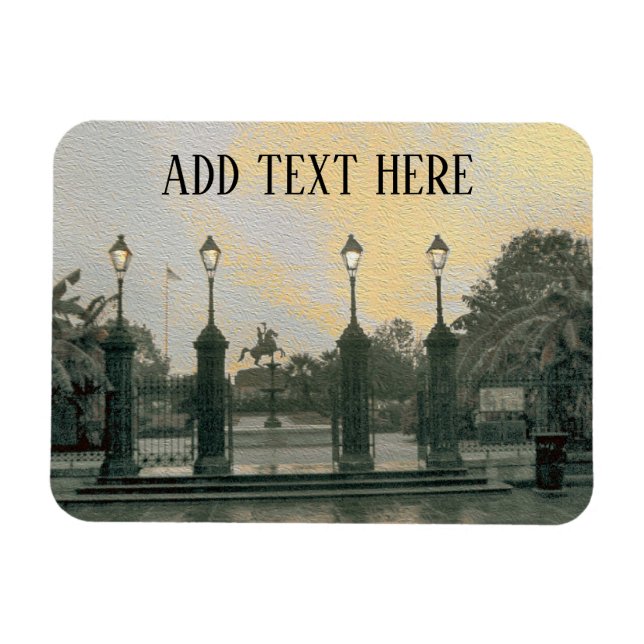 Jackson Square New Orleans Magnet, lägg till text Magnet (Horisontell)