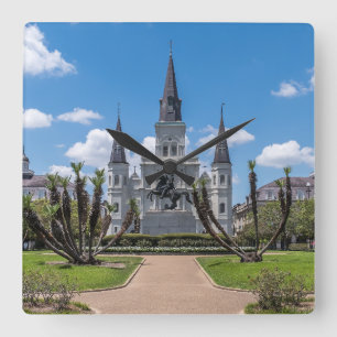 Jackson Square, NOLA Fyrkantig Klocka