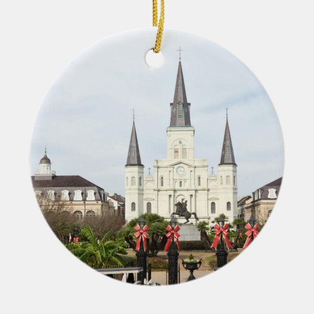 Jackson Square, Saint Louis Katedral, Julafton C Julgransprydnad Keramik (Framsidan)