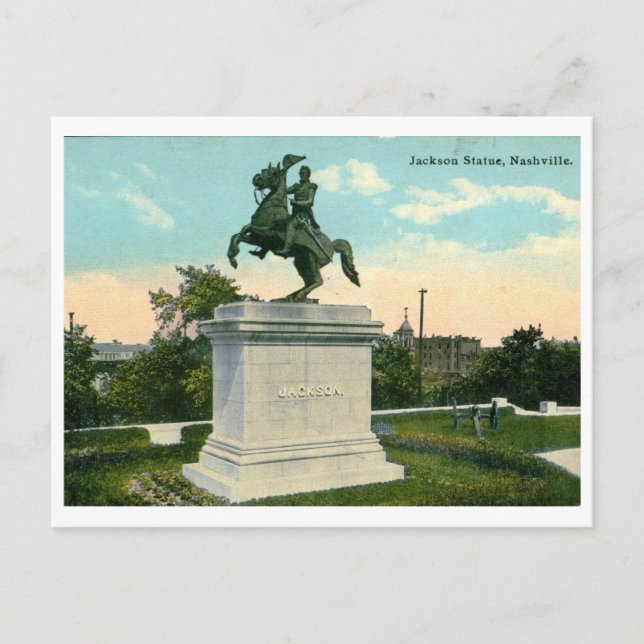 Jackson Statue, Nashville 1918 Vintage Vykort (Framsida)