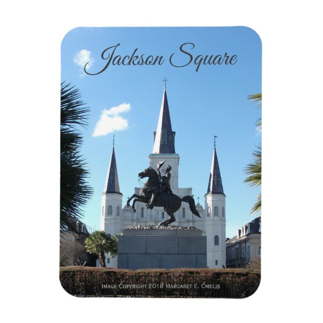 Jackson Statue, St. Louis Cathedral Jackson Square Magnet (Vertikal)