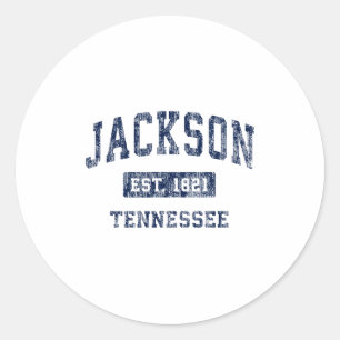 Jackson Tennessee Tn Vintage Etablerade Sport De Runt Klistermärke