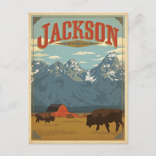 Jackson, WY Vykort (Framsida)