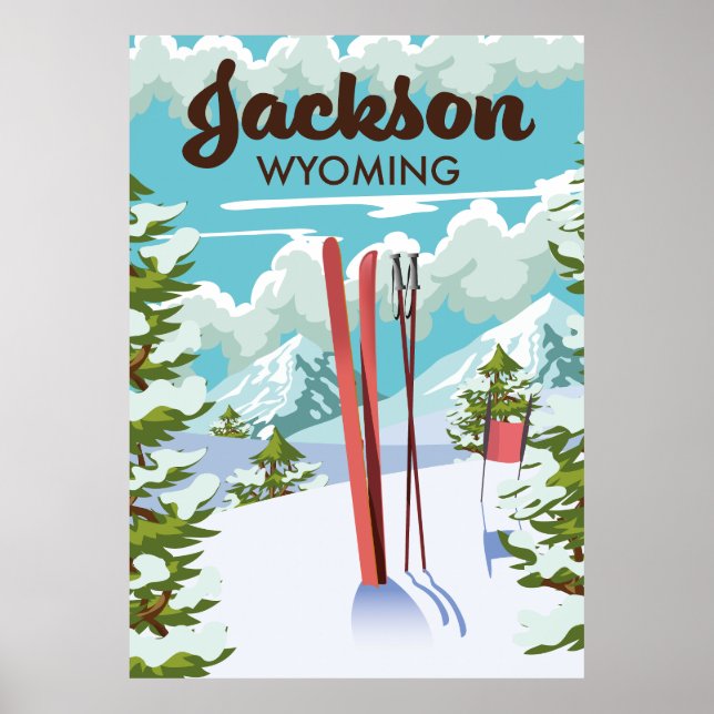 Jackson Wyoming ski poster (Framsidan)