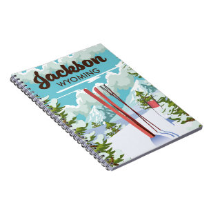 Jackson Wyoming ski poster Anteckningsbok