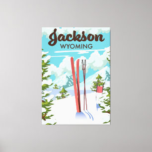 Jackson Wyoming ski poster Canvastryck