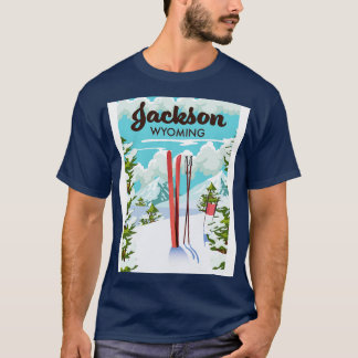 Jackson Wyoming ski poster T Shirt
