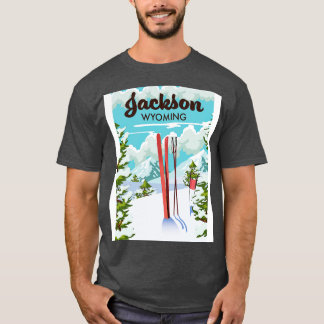 Jackson Wyoming ski poster T Shirt