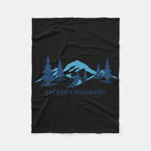 Jackson Wyoming Ski Resort Skiing Skier Fleecefilt