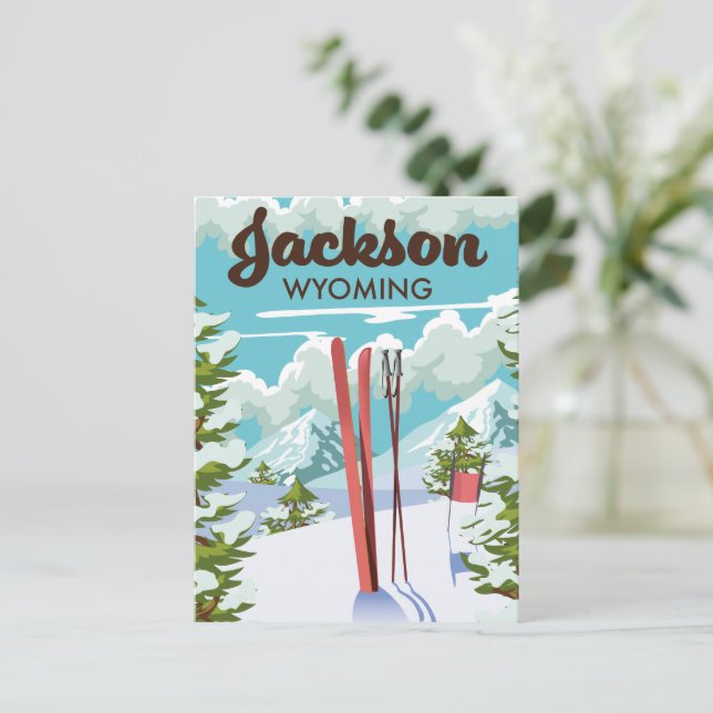 Jackson Wyoming skidposter Vykort (Stående Fram)