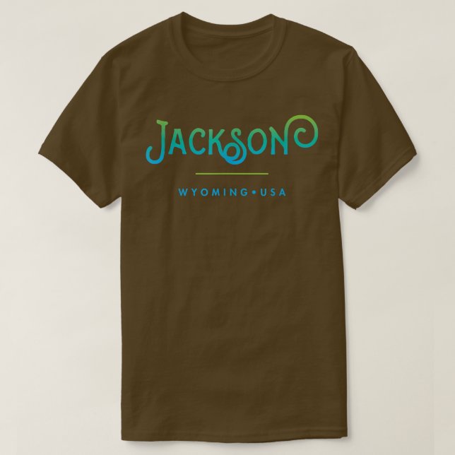 Jackson Wyoming Typografisk design T Shirt (Design framsida)
