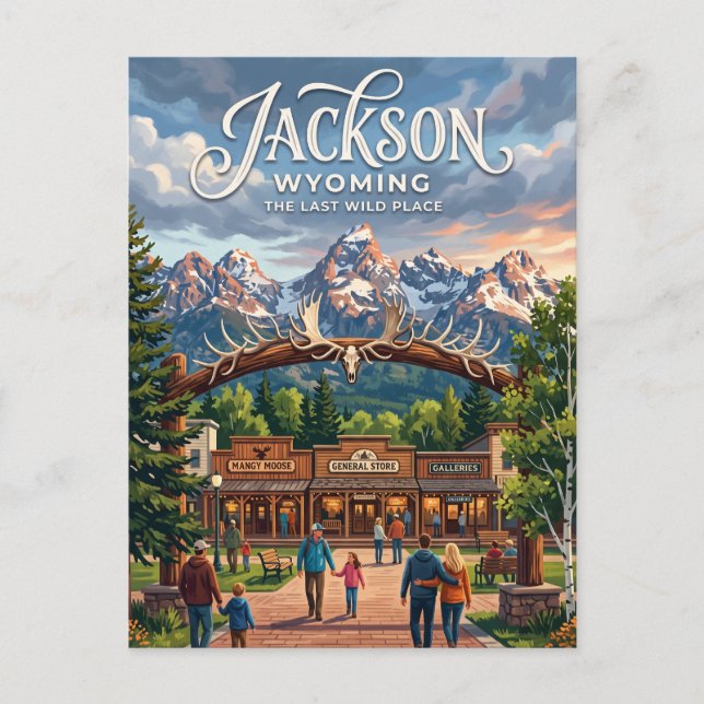 Jackson, Wyoming Vykort (Framsida)