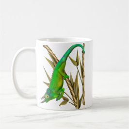 Jackson's chameleon hängande i bambu kaffemugg